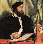 HOLBEIN, Hans the Younger Unknown Gentleman with Music Books and Lute sf Spain oil painting reproduction